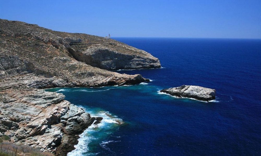 Rugged shoreline of Folegandros