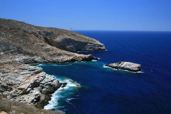 Rugged shoreline of Folegandros