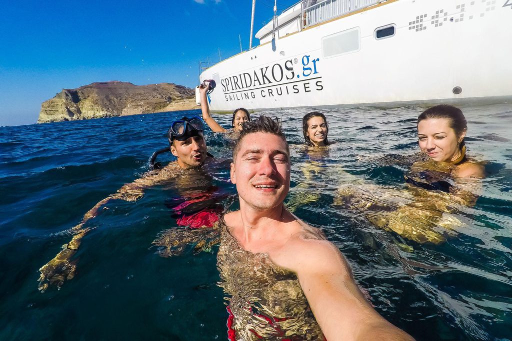 Unlimited fun & moments well spent on a private sailing party in Santorini