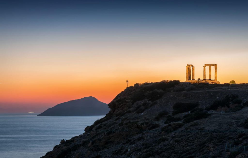 Sailing from Athens | Cape Sounio at sunset