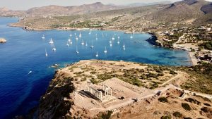 Athens Riviera Cape Sounio Half Day Sailing Catamaran Cruises Spiridakos
